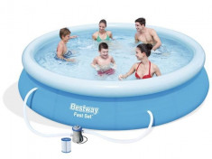 Piscina Bestway cu inel gonflabil, strat Triplu PVC cu pompa inclusa, dimensiuni 366x76cm, capacitate 5377L foto