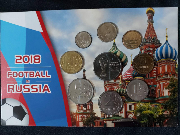 Seria completata monede - Rusia 2007-2018, 9 monede - Cupa Mondială de fotbal