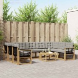 vidaXL Set de canapele de exterior cu pernă 10 pcs Alb și gri deschis 3389889