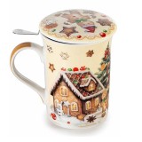 Cana Craciun Turta Dulce cu infuzor, cutie cadou II &Oslash; 8 cm x 11,5 H, 300 ml