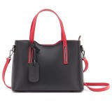 Cumpara ieftin Geanta dama Maila GT903, piele naturala, model negru-rosu