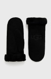 UGG mănuși din piele de caprioara femei, culoarea negru 20932-BLK