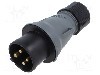 Conector alimentare AC, IEC 60309, IP44, 16A, {{Tensiune nominala}}, 4 pini, AMPHENOL - 2CMA101955R1000