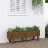 Cumpara ieftin Strat &icirc;nălțat de grădină maro miere 121x30x38 cm lemn masiv pin
