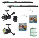 Set pescuit sportiv cu lansete 2.7m eastshark, 2 mulinete, 2 forfati, 2 gute si juvelnic cu 3 inele, EAST SHARK