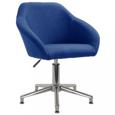 Scaun de birou pivotant, albastru, material textil foto