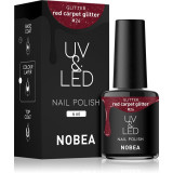 Cumpara ieftin NOBEA UV &amp; LED Nail Polish unghii cu gel folosind UV / lampă cu LED glossy culoare Red carpet glitter #26 6 ml