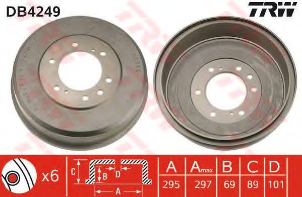 Tambur frana NISSAN PICK UP III (D22) (1997 - 2016) TRW DB4249