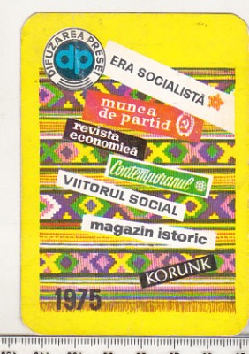 bnk cld Calendar de buzunar - 1975 - Difuzarea presei foto