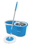 Mop rotativ, găleată cu sistem centrifugare 360&deg;, lavetă din microfibră, m&acirc;ner inox, pentru toate tipurile de pardoseli
