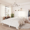 Cadru de pat dublu, alb, 135x190 cm, lemn masiv de pin GartenMobel Dekor, vidaXL