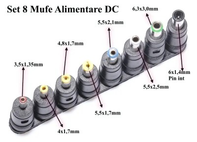 Set 8 mufe adaptoare de alimentare DC foto