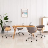 VidaXL Scaune de bucătărie pivotante, 4 buc., gri taupe, textil