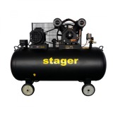 Compresor aer Stager HMV0.6 370-10, 370L, 10bar, 600L min, trifazat, angrenare curea