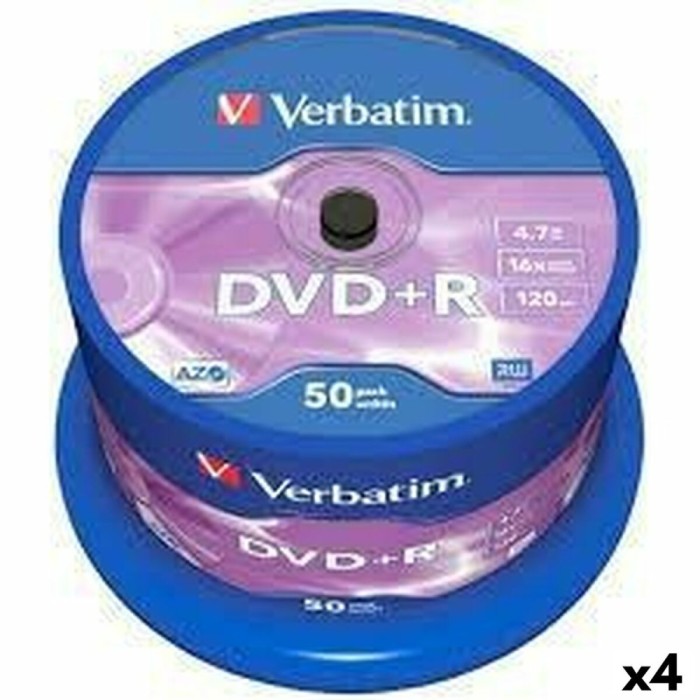 DVD+R Verbatim 4,7 GB 16x 50 Piese (4 Unități)