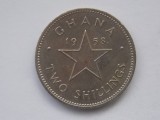 Moneda Ghana 1958 Two Shillings, Numismatica, Colectie Privata - Stare Buna
