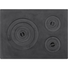 Plita din fonta pentru soba, fara rama, 3 ochiuri, 535 x 385 mm