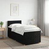 Cumpara ieftin Pat boxspring cu saltea cu headboard Negru 80 x 200 cm Tesatura