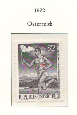 Austria 1972 Mi 1392 MNH - Stafeta tortei austriece la JO vara, Munchen foto