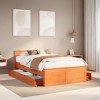 VidaXL Cadru pat fără saltea/cu tăblie maro 120x200 cm lemn masiv pin 3308770