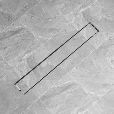 vidaXL Rigolă duș liniară din oțel inoxidabil, model linie, 830x140 mm foto