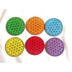 Set suporturi pahare colorat, set 6 bucati cu floarea vietii 41882