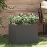 VidaXL Vază pentru Grădină Negru 50 x 32 x 40 cm Oțel laminat la rece