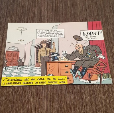 Carte Poștală Publicitară Vintage &amp;ndash; Cr&amp;eacute;dit Agricole Toulouse, Umor Sovietic, Ilustrație A. Grand foto