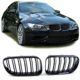 Grila cu fante duble pentru performanta, negru lucios, potrivita pentru BMW Seria 3 E92 E93 2010-2013 Performance AutoTuning