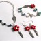 set cu coral alb ,rosu si agate 41124