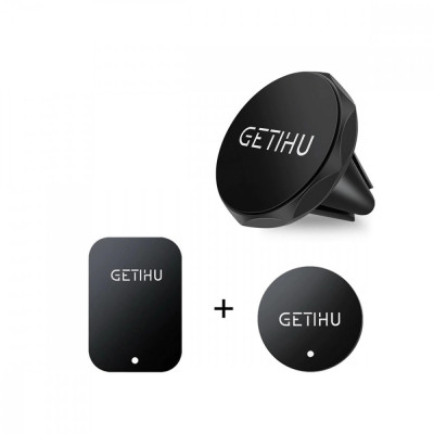 Suport auto Getihu cu magnet pentru telefoane mobile si tablete pana in 7 inch, Negru foto