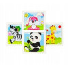 Set 4 puzzle din lemn pentru copii, 36 piese, iepure, zebra, girafa, panda - Multicolor