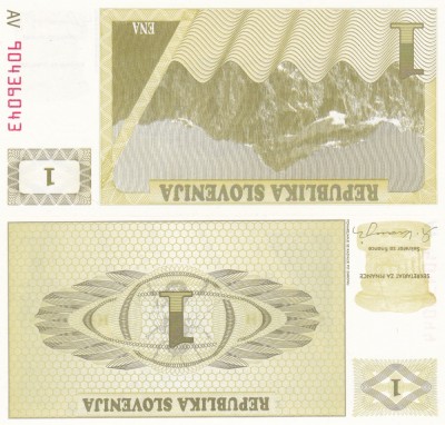 Slovenia 1 Tolar 1990 UNC foto