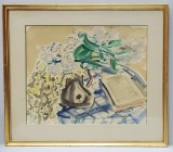 Max Arnold (1897 - 1946) - Natur statica cu flori si carte