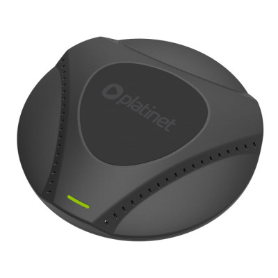 Incarcator Qi Wireless 15W, Platinet 45289, cu ventilator, distanta incarcare 8 mm, conector USB Tip C, negru foto