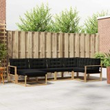 vidaXL Set de canapele de exterior cu pernă 6 pcs Alb și negru 3388858