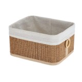 Coș Rectangular Bambus / In Mediu 28.5X23X15 Cm &ndash; Alb / Bamboo | Organizatoare Baie