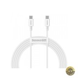 Cablu Date si Incarcare USB-C - USB-C Baseus Superior Series 100W 2m Alb CATYS-C02
