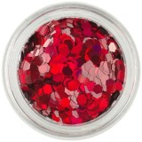 Hexagon roşu nail art - holografic, INGINAILS