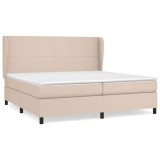 Cumpara ieftin Pat continental cu saltea, cappuccino, 200x200 cm, piele eco