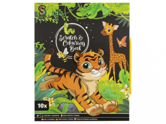 Set creativ de colorat si razuit, tigru