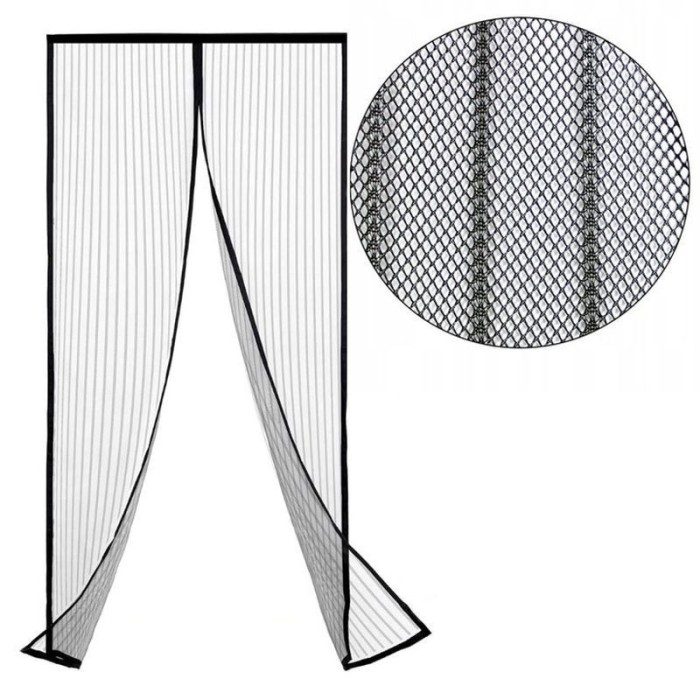 Plasa anti-insecte, PROCART, pentru usa, 100x220 cm, inchidere magnetica, negru
