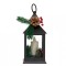 Felinar decorativ de Craciun cu lumini LED, model Lumanare si con de brad