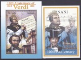 DB1 Pictura Grenada Compozitori Giuseppe Verdi 100 Ani MS + SS MNH, Nestampilat