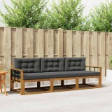 vidaXL Set de canapele de exterior cu pernă 3 pcs Natural și Antracit 3367135