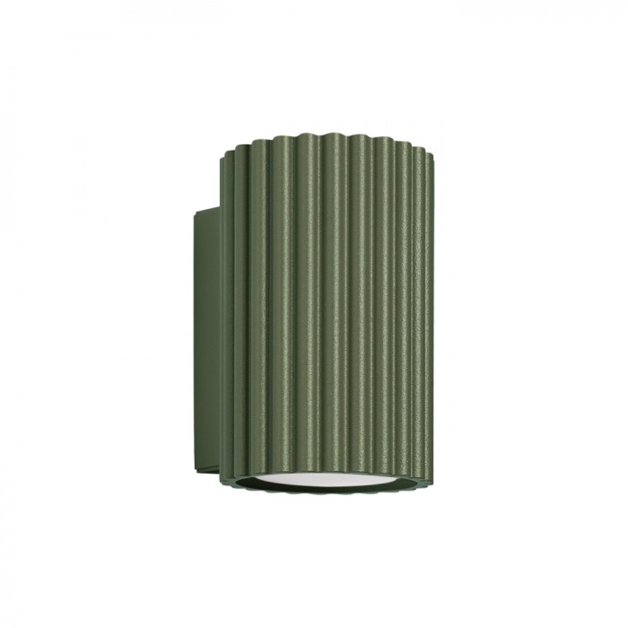 Lampă De Perete Karbon Verde Măsliniu Din Aluminiu, 1 Bec Tub Minimalist De Interior