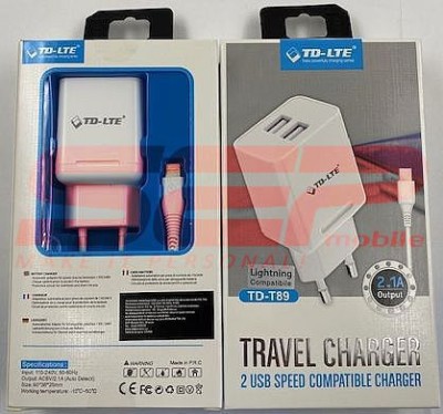 Incarcator retea Dual USB iPhone 8 TD-T89 ALB foto