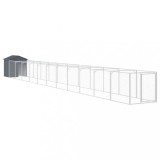 Cusca caine cu acoperis antracit 117x1221x123cm otel galvanizat