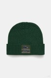Lacoste caciula de lana culoarea verde, de lana