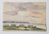 Pictura Interbelica I.C. Motas - Peisaj Agigea, Acuarela, Semnata - 21x14 cm